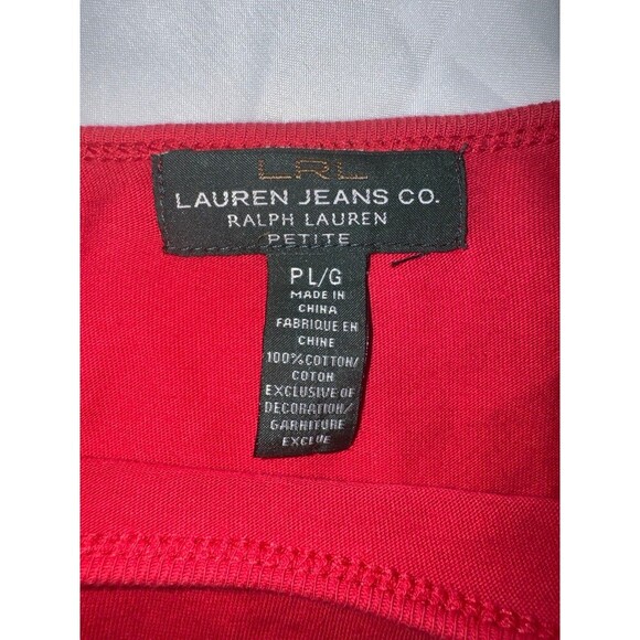Lauren Raplh Lauren beaded crown logo - red long sleeve knit top size PL - Picture 4 of 5
